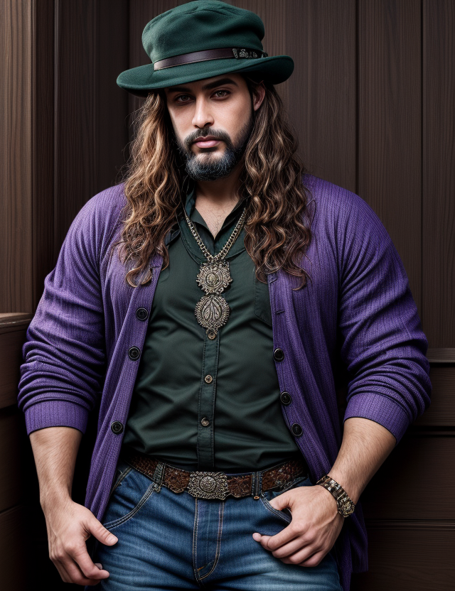 00012-2628101955-((best quality)), ((masterpiece)), ((realistic)), (detailed),  male Late twenties Brawny Gypsies wearing PlumPurple Taffeta Chec.png